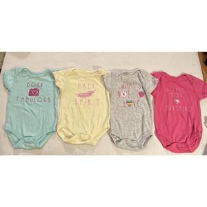 Set Of Four Rene Rolf Baby Girls 3/6 Months Bodysuits